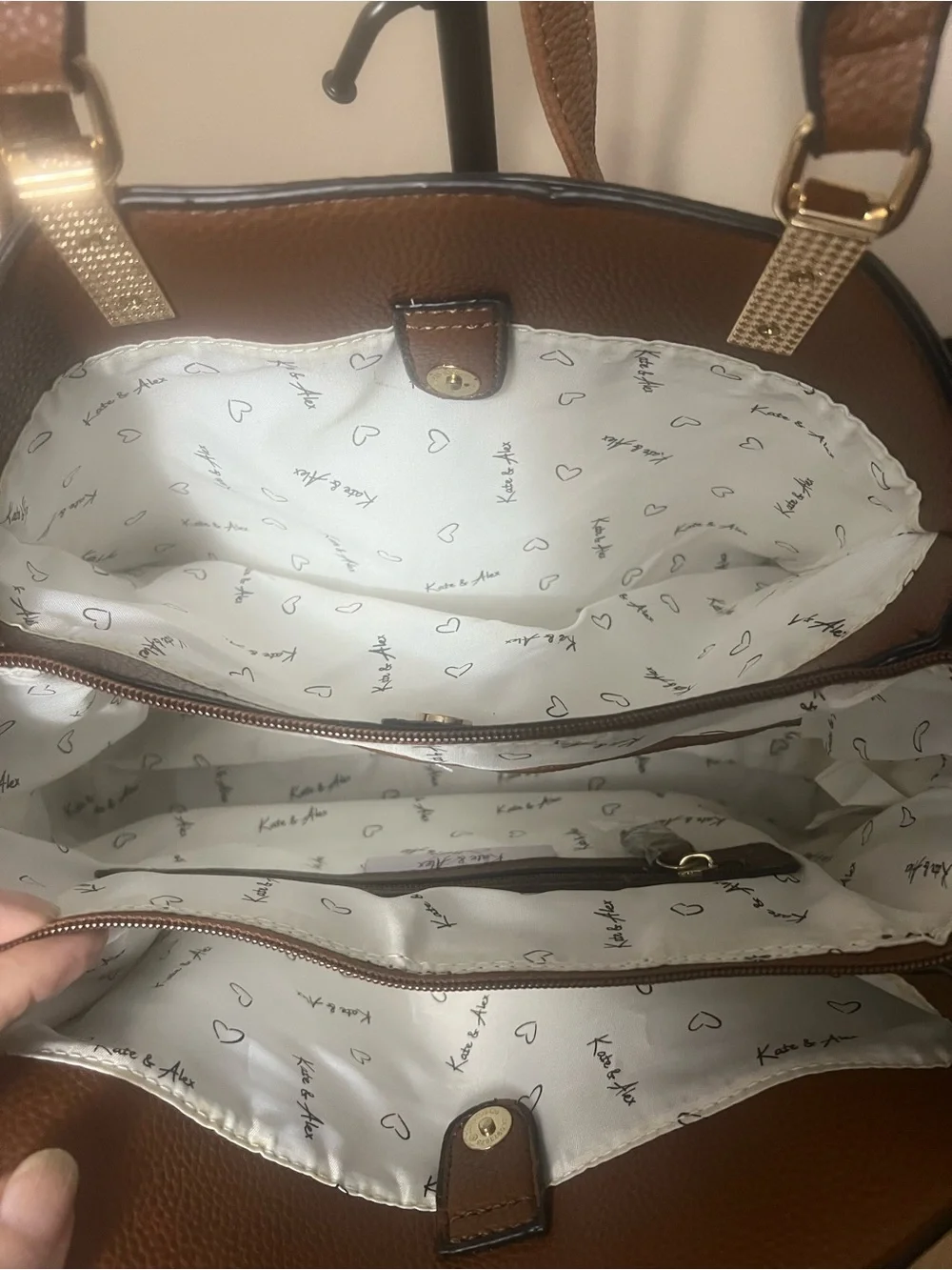 Classic Pebbled Brown Leather Shoulder Bag with Top Handles